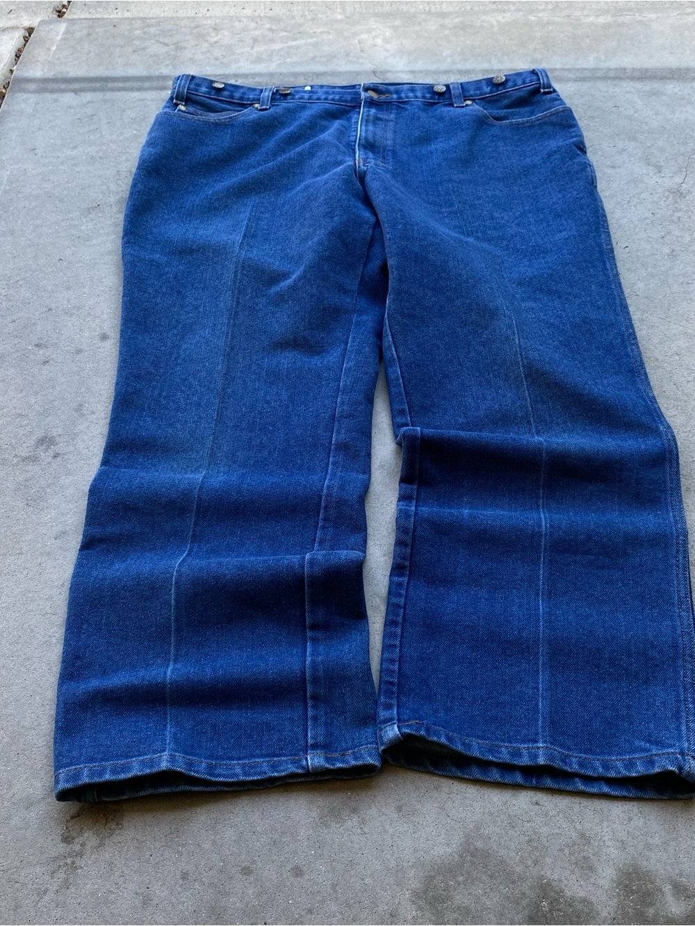 Vintage Long Haul dark wash wide leg denim jeans